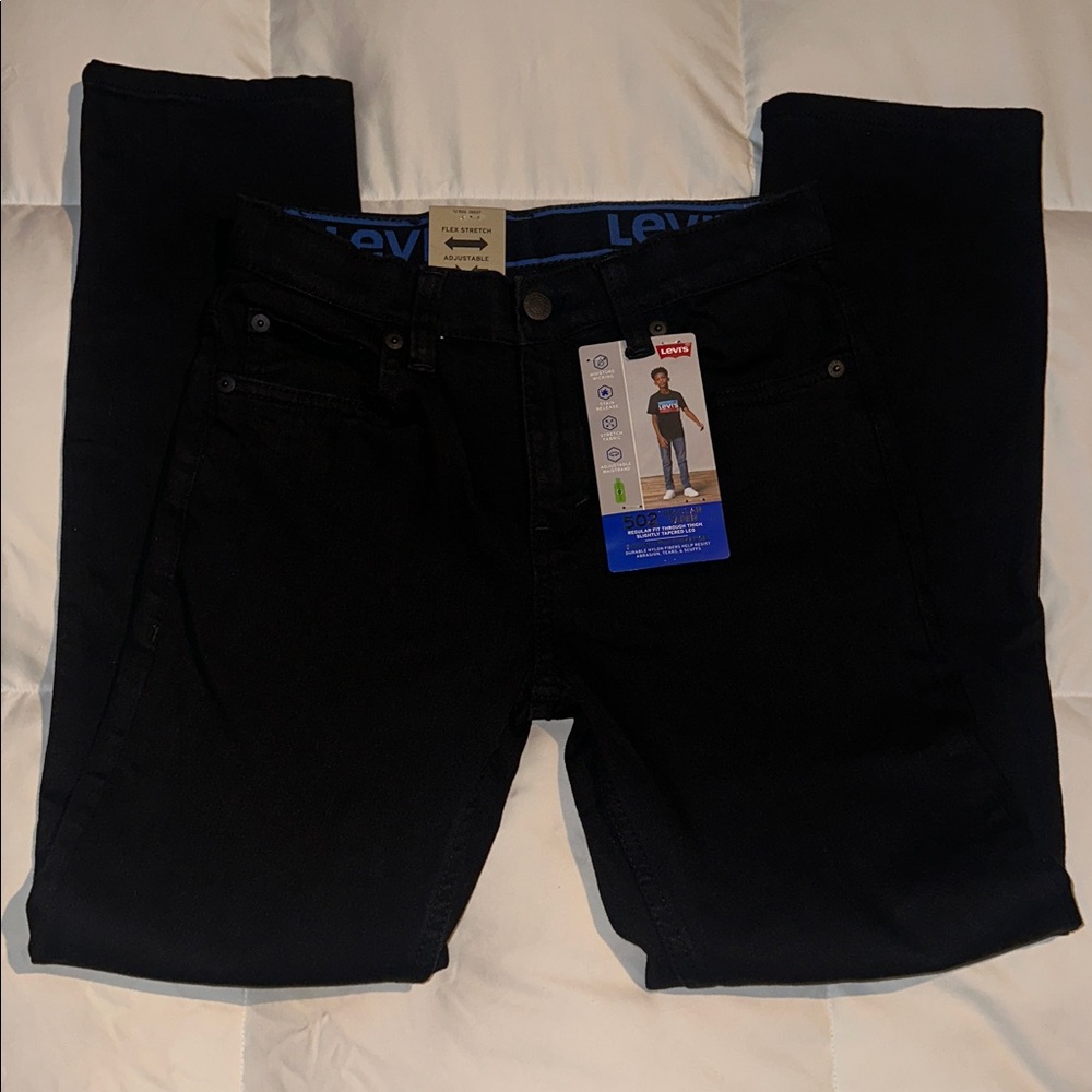 New With Tags Levi's 502 Regular Taper Big Boys Size 12 Black Jeans - Picture 3 of 7